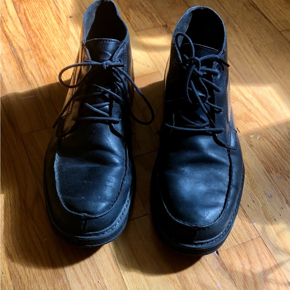 Timberfit Timberdry black soft leather men’s shoes boots sz 10 lace up moccasin